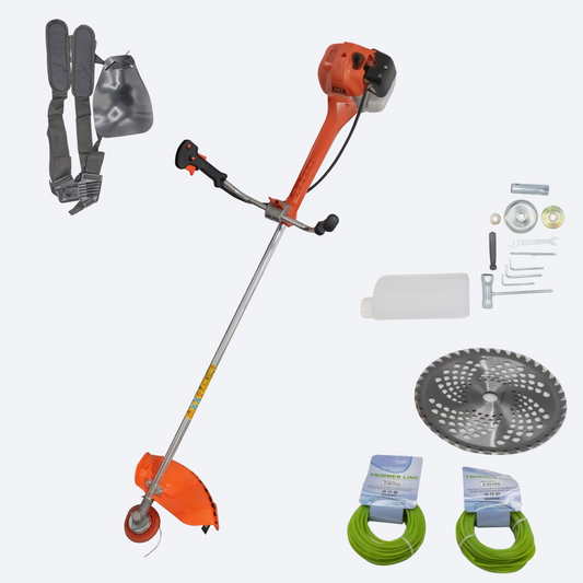 Motocoasa pe benzina , 4.2KW, 52cc, 9000 rot/min, 4 accesorii, ham tip curea, culoare portocaliu