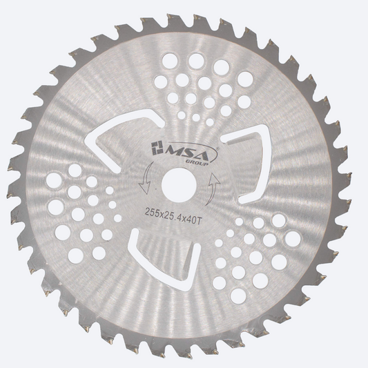 Disc motocositoare cu vidia si aripioare 255x25,4x40T